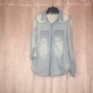 Light denim button up shirt